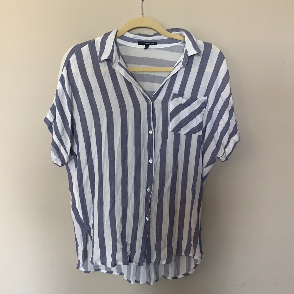 button-up striped blouse